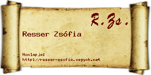 Resser Zsófia névjegykártya